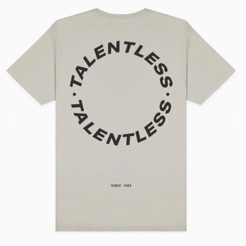 Talentless Women's Circle Logo Tee in Bone/Cream size Large 100% Cotton